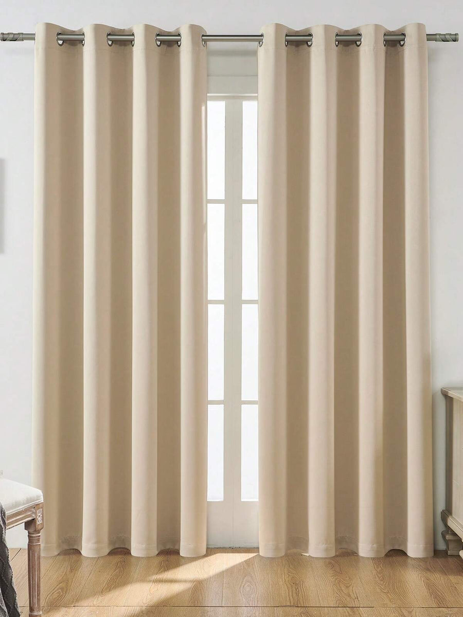 1pc Blackout Ring Top Curtain Panel For Living Room, Noise Reducing Thermal Insulated Curtain, Home Decor