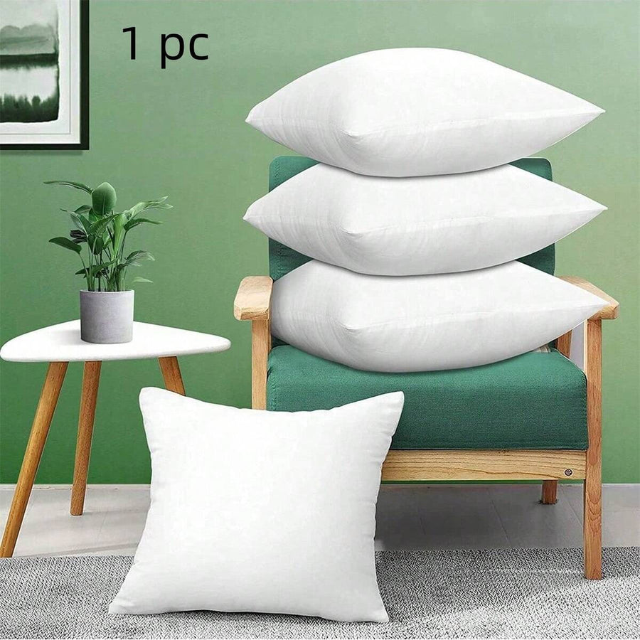1pc White Pillow Insert, Full Size Renewable Fiber Pillow Filler, Suitable For Bed, Sofa, Living Room, Bedroom, Office, Decorative Pillow, Bed & Car Support Pillow